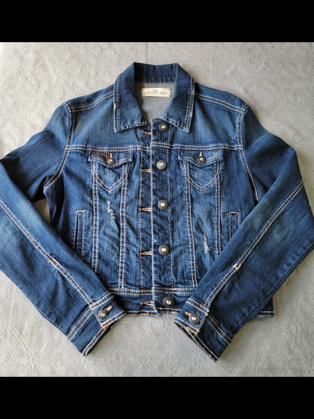 Amethyst Jeans Indigo Denim Jacket with Contrast Stitching